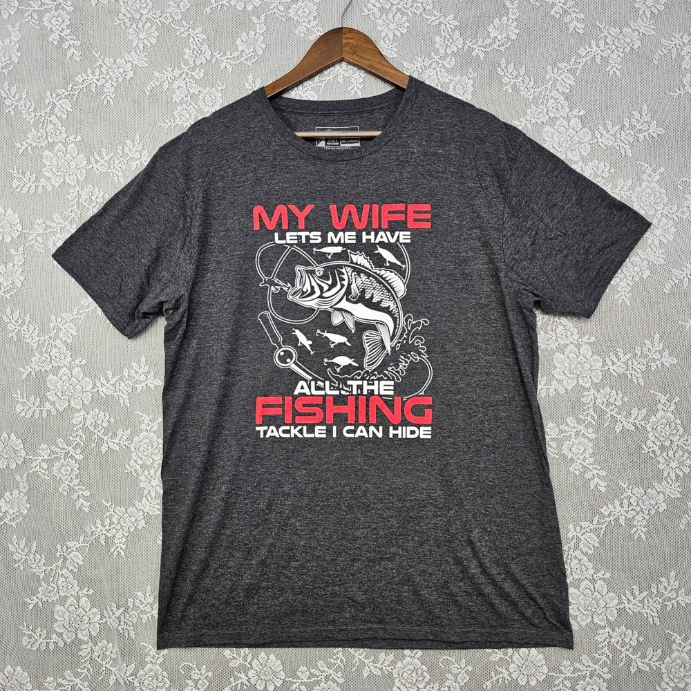 Teespring Fishing T-Shirt Mens Large Graphic Print Novelty Humor Fathers Day Dad